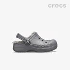 CROCS【クロックス/キッズ】Baya Lined Clog/ バヤ ラインド クロッグ/ チャコール×チャコール｜205977