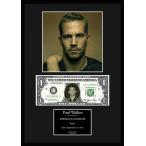 人気映画俳優Fast &amp; Furious/ワイルド・スピード【ポール・ウォーカー/Paul Walker】写真本物USA1ドル札フレーム証明書付/セピア/5
