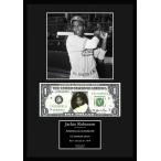 MLB!メジャーリーグ/プロ野球選手!【ジャッキー・ロビンソン/Jackie Robinson】写真本物USA1ドル札フレーム証明書付/モノクロ/6