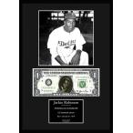 MLB!メジャーリーグ/プロ野球選手!【ジャッキー・ロビンソン/Jackie Robinson】写真本物USA1ドル札フレーム証明書付/モノクロ/5