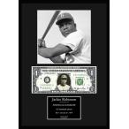 MLB!メジャーリーグ/プロ野球選手!【ジャッキー・ロビンソン/Jackie Robinson】写真本物USA1ドル札フレーム証明書付/モノクロ/2