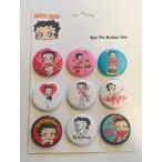 9個セット!レア缶バッジ★ベティ・ブープ☆Betty Boop/ベティちゃん/アニメ/ピンバッチ/tin badge/button/pin-1