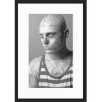 BW:Rick Genest/リック・ジェネスト/Zombie Boy/ゾンビボーイ/刺青タトゥーモデル/モノクロ写真フレーム-5(white mat/ホワイトマット)