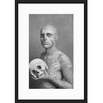 BW:Rick Genest/リック・ジェネスト/Zombie Boy/ゾンビボーイ/刺青タトゥーモデル/モノクロ写真フレーム-4(white mat/ホワイトマット)