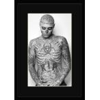 BW:Rick Genest/リック・ジェネスト/Zombie Boy/ゾンビボーイ/刺青タトゥーモデル/モノクロ写真フレーム-10(black mat/ブラックマット)
