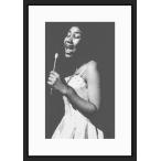 BW:アレサ・フランクリン/Aretha Franklin/ソウル/soul/モノクロ写真フレーム-1(white mat/ホワイトマット)