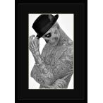 BW:Rick Genest/リック・ジェネスト/Zombie Boy/ゾンビボーイ/刺青タトゥーモデル/モノクロ写真フレーム-6(black mat/ブラックマット)