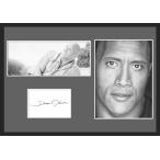 10種類!ドウェイン・ジョンソン/Dwayne Johnson/ロック/俳優/サインプリント&証明書付きフレーム/BW/モノクロ/ディスプレイ(10-3W)
