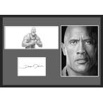 10種類!ドウェイン・ジョンソン/Dwayne Johnson/ロック/Rock/サインプリント&証明書付きフレーム/BW/モノクロ/ディスプレイ(7-3W)
