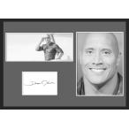 10種類!ドウェイン・ジョンソン/Dwayne Johnson/ザ・ロック/俳優/サインプリント&証明書付きフレーム/BW/モノクロ/ディスプレイ(3-3W)