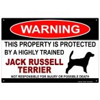 雑貨【Jack Russell Terrier/ジャック・ラッセル・テリア】WARNING/Dogドッグ犬/警告/ヤードサイン/メタルプレート/ブリキ看板/Tin Sign-50