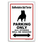 雑貨【Staffordshire Bull Terrier/スタッフォードシャー・ブル・テリア】ドッグパーキングガレージサイン/メタル/ブリキ看板/Tin Sign-201
