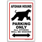 雑貨【Afghan Hound/アフガン・ハウンド】ドッグパーキング/ガレージサイン/メタルプレート/ブリキ看板/Tin Sign-30