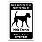 雑貨【Irish Terrier Dog/アイリッシュ・テリア】ドッグ/dog/犬/イヌ/セキュリティサイン/メタルプレート/ブリキ看板/Tin Sign-130