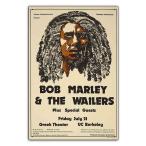 ブリキ看板【Rock Poster/ロックポスター】ヴィンテージ風/メタルプレート/205-Bob Marley&amp;Wailers Greek Theater UC Berkeley Concert1978