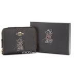 COACH 37538B コーチ ディズニー ミニー マウス モチーフ スモール ジップ アラウンド ウォレット ブラック ミニーイラストボックス付き 正規店商品 送料無料