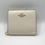 ショッピングコーチ 財布 なくなり次第終了セール コーチ COACH C2862 ペブル レザー スナップ スモール ウォレット チョーク ホワイト 白  折りたたみ財布 アウトレット 送料無料