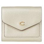 残り一点 コーチ COACH C7181 ウィン スモール ウォレット メタリック ソフト ゴールド 正規店商品 折りたたみ財布 送料無料