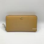 なくなり次第終了セール コーチ COACH CH801 カーフ レザー アコーディオン ジップ ウォレット 長財布 タン ベージュ 送料無料