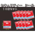 セキュリティー　security 防犯　カメラ　ステッカー(シール)　正方形　大10枚セット　屋外使用可能　当社製作　日本製