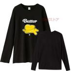 ショッピングbts butter 送料無料 BTS Tシャツ BUTTER 長袖 服 グッズ レディース メンズ 男女兼用 防弾少年団 韓流グッズ ウェア 丸首 ペア カットソー グッズ