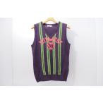 coco б/у [SALE] Munsingwear одежда Munsing wear женский лучший L фиолетовый лиловый V шея вязаный letter pack почтовый сервис плюс отправка возможно 69948