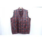 ショッピングツアーステージ coco 中古【値下げ】 ツアーステージ TOURSTAGE メンズ ベスト L 赤×黒  フルジップ 中綿 チェック  レターパックプラス発送可 83634