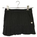  б/у [SALE] Descente Golf женский юбка S чёрный черный плиссировать осень-зима материалы полоса letter pack почтовый сервис плюс отправка возможно 86269