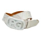  б/у [ снижение цены ] Pearly Gates PEARLY GATES ремень белый PG пряжка ремень кожа en Boss Logo letter pack почтовый сервис плюс отправка возможно 93829