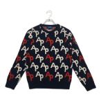 coco б/у [ снижение цены ] Arnold Palmer женский свитер M темно-синий темно-синий длинный рукав вырез лодочкой вязаный letter pack почтовый сервис плюс отправка возможно 97532