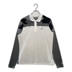 ショッピングハイドロゲン coco 中古【値下げ】 ハイドロゲン HYDROGEN メンズ 長袖ポロシャツ M グレー×白 ストレッチ  レターパックプラス発送可 99510