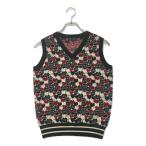 coco б/у [SALE] 23 район GOLF женский лучший 1(M) чёрный × белый × красный оттенок черного общий рисунок V шея letter pack почтовый сервис плюс отправка возможно 102127