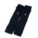 coco б/у Jack ba колено Jack Bunny!! гетры чёрный черный кабель вязаный внутри сторона флис letter pack почтовый сервис плюс отправка возможно 108229