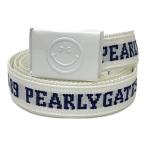  б/у [ снижение цены ] Pearly Gates ремень белый PG Smile пряжка Logo линия простой letter pack почтовый сервис плюс отправка возможно K027573