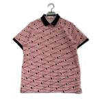  б/у [ снижение цены ] Munsingwear одежда Munsing wear женский рубашка-поло с коротким рукавом LL красный красный серия проверка футбол материалы кошка pohs отправка возможно K034210