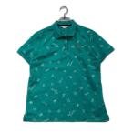  б/у Munsingwear одежда Munsing wear женский рубашка-поло с коротким рукавом L зеленый зеленый . пот скорость . стрейч общий рисунок кошка pohs отправка возможно K037463