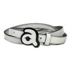 coco б/у aruchibioarchivio ремень белый & серебряный Logo пряжка маленький ремень двусторонний letter pack почтовый сервис плюс отправка возможно K3804