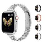 スリムメタルバンド Apple Watch バンド 49mm 45mm 44mm 42mm 41mm 40mm 38mm 対応 ステンレススチール チェーンストラップ レディース iWatch ベルト シリーズ1