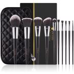 【送料無料】DUcare ドゥケア 化粧筆 最高級のタクロンを使用 超柔らかいメイクブラシ 10本セット 上質な収納ポーチ付き　ギフト　プレゼント