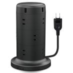 Yahoo! Yahoo!ショッピング(ヤフー ショッピング)エレコム ELECOM 電源タップ 12個口 2P 雷サージ トラッキング防止 ほこり防止 USBポート付き タワー型 2m ブラック ECT-0720BK