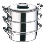 ショッピング桃 桃印18-0丸型蒸器 27cm 3段
