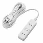 延長コード 電源タップ 5m 2P 4個口 ホコリ防止シャッター付 絶縁キャップ付 スイングプラグ 白 T-ST02-22450WH エレコム