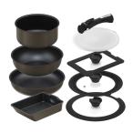 アイリスオーヤマ ダイヤモンドコートパンマルチエッグパン入り 9点セット IHガス火対応 MEGI-9S ブラウンメタリック