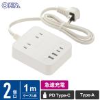  ом электро- машина разветвитель 2 выход 1m PD соответствует 30W USB-A×2 USB-C×2 внезапный скорость зарядка AC1400W L type штекер белый 