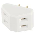 オーム電機 2口タップ 白 HS-H32/W