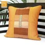 クッションカバー アジアン(オレンジ) 40×40cm   クッションカバー アジアン バリ 和室 バリ雑貨 バリ風 検針済 メール便対応可