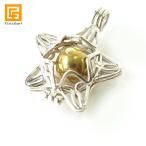 ショッピングバリ ガムランボール UNIQUE STAR(星) シルバークロス付き   バリ島 ネックレス キーホルダー お守り バリ雑貨 バリ風 インテリア メール便対応可