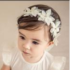  baby лента для волос розовый цвет белый цвет украшение для волос с цветами лента имеется церемония половина день рождения 100 день праздника . белый лента для волос 