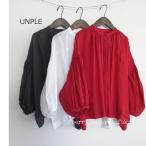 UNPLE アンプル ラミー 麻 ギャザー ブラウス バンドカラー ナチュラル クラシカル U02A53097 通販 7903