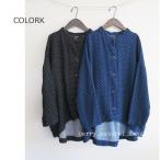 ショッピングSALE品 SALE  COLORK　カラック　柔らかデニム　ドット柄ジャガード　ワイド　ジャケット　アウター　綿　1742614　通販　8110